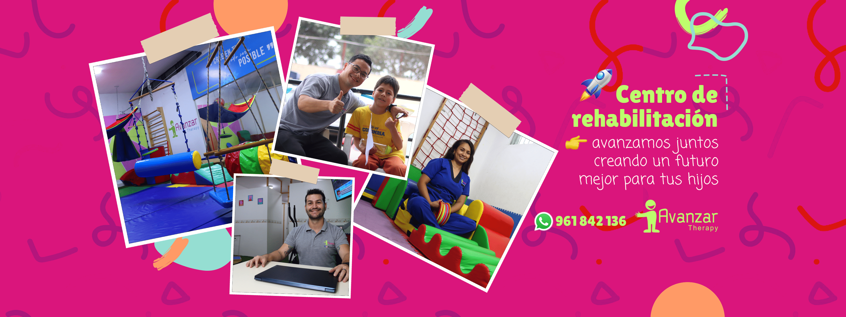 Equipo y espacios de terapia de Avanzar Therapy